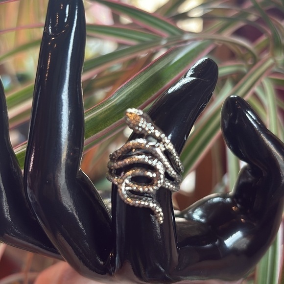 Unisex Silver Alloy Snake Ring - Boho Gothic Punk Love - Lunar New Year Sz 7 - Picture 3 of 12